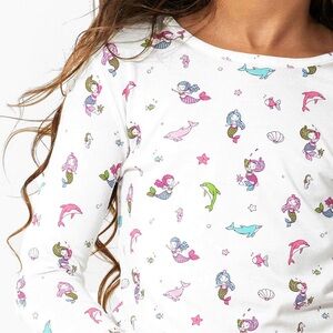 Whimsical Bellabu Bear Bamboo Mermaid Kids Pajama Top. Size 3T